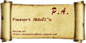 Paunert Abbás névjegykártya